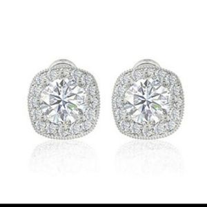 Zaxie By Stefanie Taylor - Cushion Cut Halo Studs